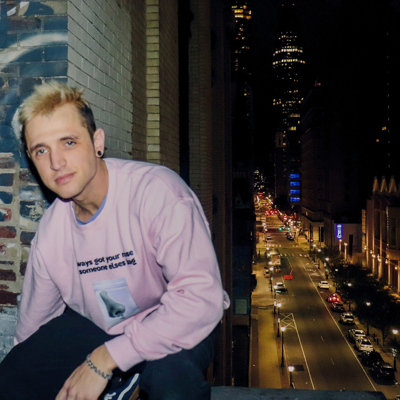 City portrait above downtown lights